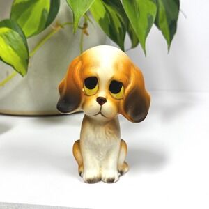 Vintage Lefton Spaniel Figurine: Sad Eyes Dog Statue H6862